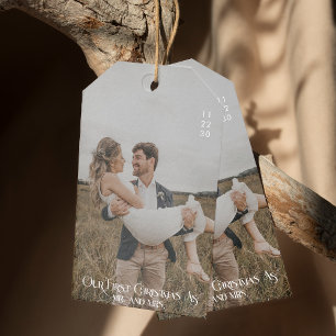 Unsere ersten Weihnachten als Mr. und Mrs. Typogra Geschenkanhänger