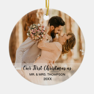 Unsere ersten Weihnachten als Mr. und Mrs. Wedding Keramik Ornament