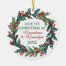 Unsere ersten Weihnachten als Oma und Opa Kranz