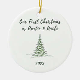Unsere ersten Weihnachten als Tante und Onkel Keramik Ornament