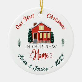 Unsere ersten Weihnachten auf unserer neuen Zuhaus Keramik Ornament
