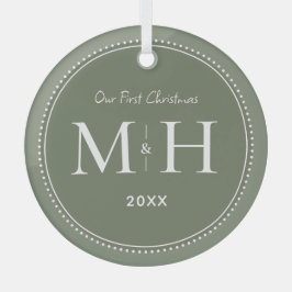 Unsere ersten Weihnachten frisch gezwitschert Mono Ornament Aus Glas