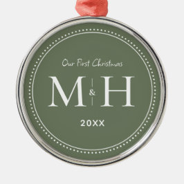 Unsere ersten Weihnachten frisch gezwitschert Mono Ornament Aus Metall