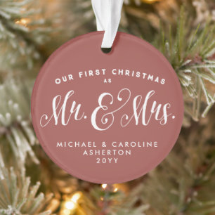 Unsere ersten Weihnachten Herr und Frau frisch ver Ornament