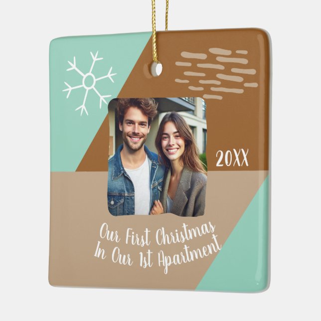 Unsere ersten Weihnachten in unserem Foto Keramikornament (Links)