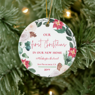 Unsere ersten Weihnachten in unserem neuen Zuhause Keramik Ornament