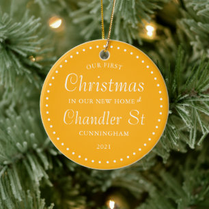 Unsere ersten Weihnachten in unserem neuen Zuhause Keramik Ornament