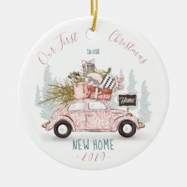 Unsere ersten Weihnachten in unserem neuen Zuhause Keramik Ornament