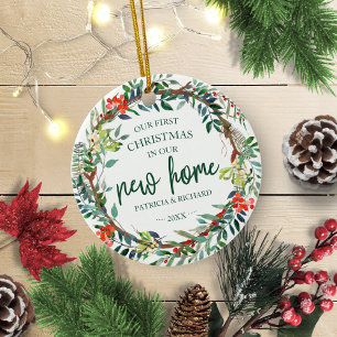 Unsere ersten Weihnachten in unserem neuen Zuhause Keramik Ornament