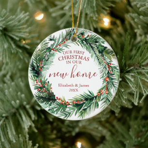 Unsere ersten Weihnachten in unserem neuen Zuhause Keramik Ornament
