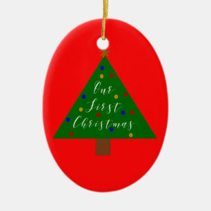 Unsere ersten Weihnachten mit maßgeschneidertem Fo Keramik Ornament