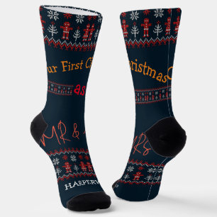 Unsere ersten Weihnachten Mr. and Mrs. / Couple fr Socken