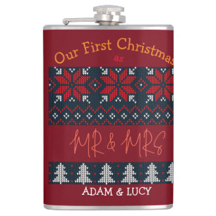Unsere ersten Weihnachten Mr. und Mrs. /Couple neu Flachmann