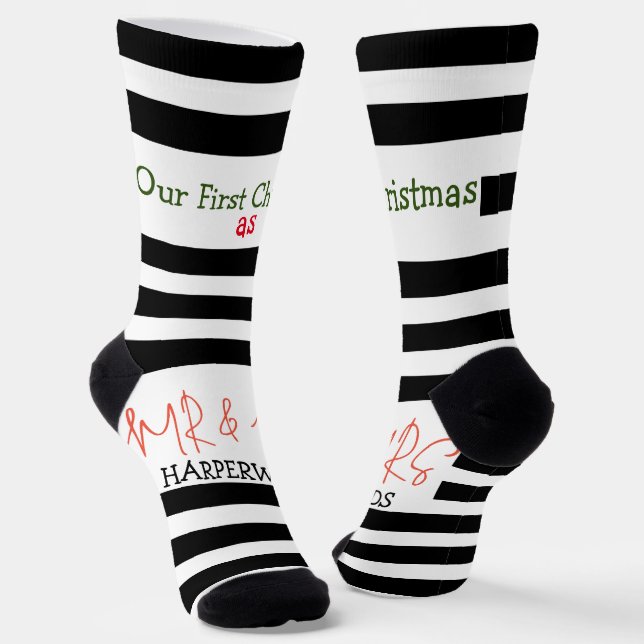 Unsere ersten Weihnachten Mr. und Mrs. /Couple neu Socken (Gewinkelt)