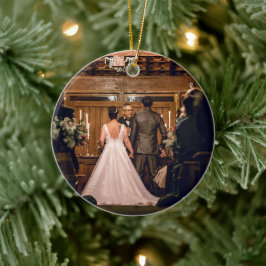 Unsere ersten Weihnachten Mr. und Mrs. frisch verm Keramik Ornament