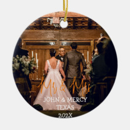 Unsere ersten Weihnachten Mr. und Mrs. frisch verm Keramik Ornament