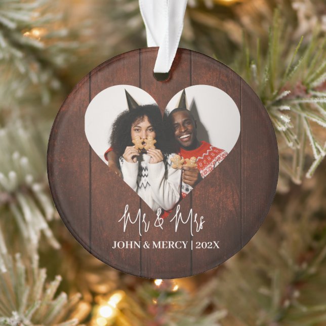 Unsere ersten Weihnachten Mr. und Mrs. frisch verm Ornament (Baum)