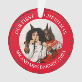 Unsere ersten Weihnachten Mr. und Mrs. frisch verm Ornament