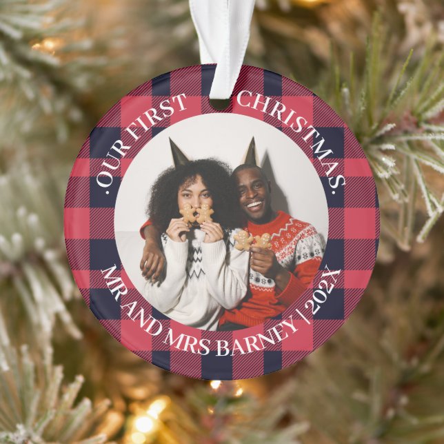 Unsere ersten Weihnachten Mr. und Mrs. frisch verm Ornament (Baum)