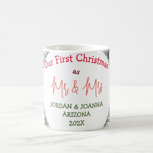 Unsere ersten Weihnachten Mr. und Mrs. Kaffeetasse (Mittel)