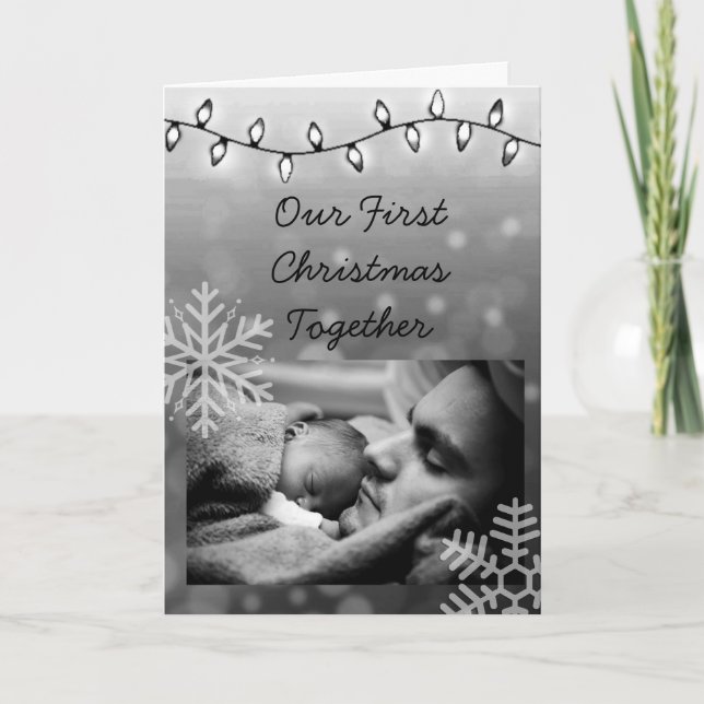Unsere ersten Weihnachten, Papa und Kind Personali Karte (Vorderseite)