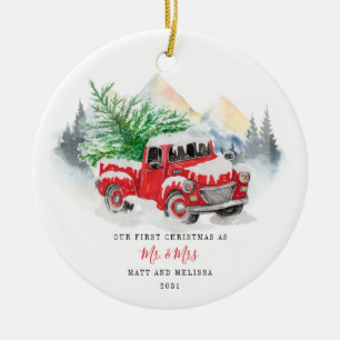 Unsere ersten Weihnachten Verheiratet als Mr. & Mr Keramik Ornament