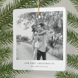 Unsere ersten Weihnachten Verheiratet Minimalistis Keramikornament