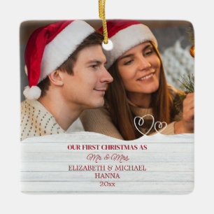 Unsere ersten Weihnachten Verheiratet Mr. & Mrs. K Keramikornament