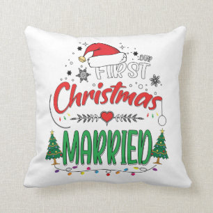 Unsere ersten Weihnachten Verheiratet neu verheira Kissen
