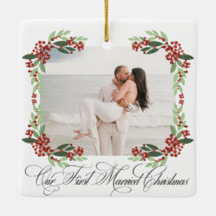 Unsere ersten Weihnachten Verheiratet   Neuverheir Keramikornament