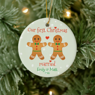 Unsere ersten Weihnachten Verheiratet - Niedliche  Keramik Ornament