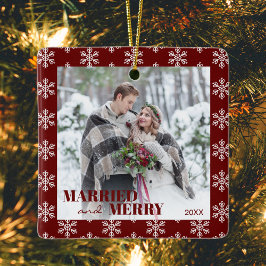 Unsere ersten Weihnachten Verheiratet und hell Keramikornament