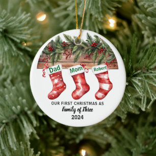 Unsere ersten Weihnachten Verlobt   Keramik Ornament