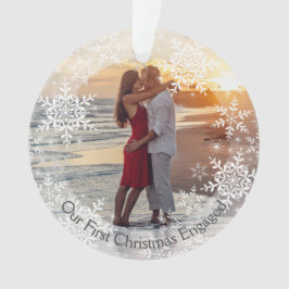 Unsere ersten Weihnachten Verlobte Schneeflocken W Ornament