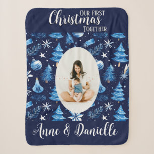 Unsere ersten Weihnachten zusammen Baby Mother Blu Sherpadecke