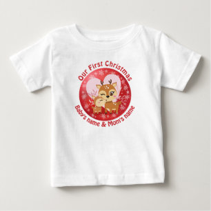 Unsere ersten Weihnachten zusammen mit niedlichen  Baby T-shirt