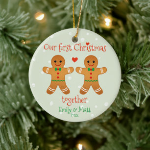 Unsere ersten Weihnachten zusammen Niedliche Lebku Keramik Ornament