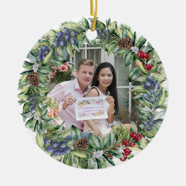 Unsere ersten Weihnachten zusammen | PERSONALISIER Keramik Ornament (Vorne)
