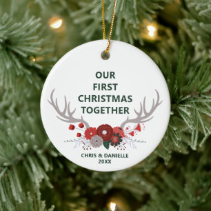 Unsere ersten Weihnachten zusammen Personalisierte Keramik Ornament