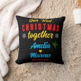 Unsere ersten Weihnachten zusammen Schneeflocken Kissen