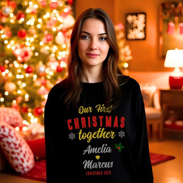 Unsere ersten Weihnachten zusammen Schneeflocken s Sweatshirt (Von Creator hochgeladen)