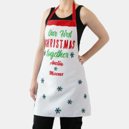 Unsere ersten Weihnachten zusammen Schneeflocken Schürze