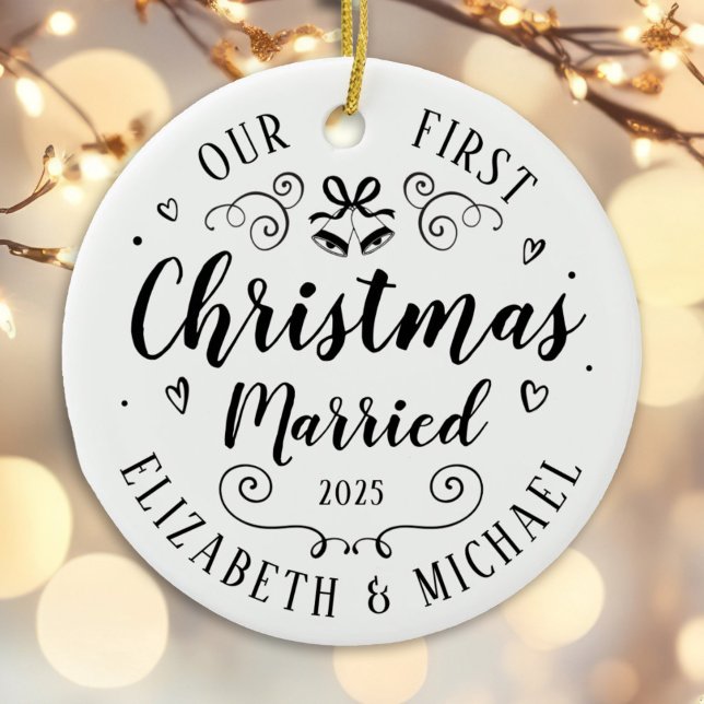 Unsere ersten Weihnachts Verheiratete Hand gezeich Keramik Ornament (Von Creator hochgeladen)