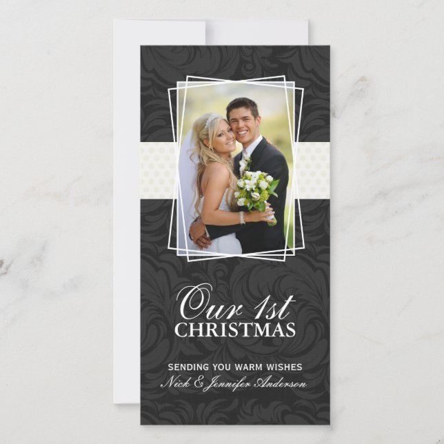 Unsere ersten Weihnachtsfotokarten (4x8) Feiertagskarte (Vorderseite)