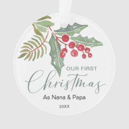Unsere ersten Weihnachtsgroßeltern Winter Greeneri Ornament
