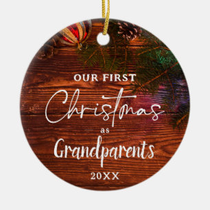 Unsere ersten Weihnachtsgroßeltern Xmas Licht maßg Keramik Ornament