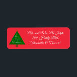 Unsere ersten Weihnachtskarten-Rücksendeadressen-A<br><div class="desc">Feiern Sie Ihre ersten Weihnachten als Mr. und Mrs.! Diese anpassbaren Rücksendeadressen-Aufkleber werden mit Ihrer Information personalisiert,  mit einem Weihnachtsbaum,  der "Unser erstes Weihnachten" sagt</div>