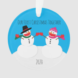 Unsere ersten Weihnachtsschneemänner 2020 Face Mas Ornament