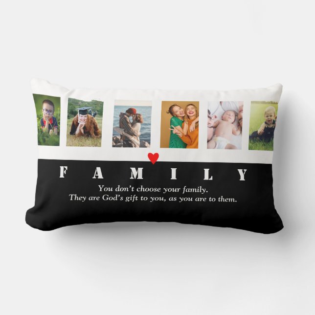 Unsere Familie Foto Collage Picture Template spezi Lendenkissen (Vorderseite)