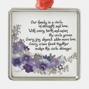 Unsere Familie ist ein Kreis Ornament Aus Metall